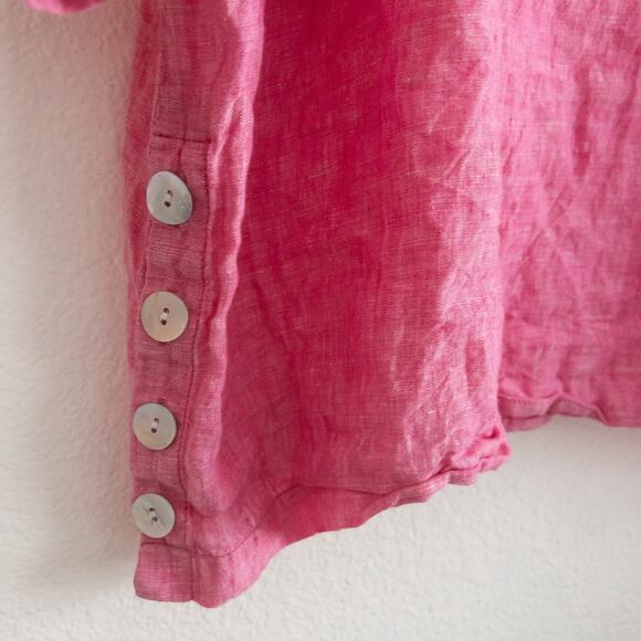 Sigrid Olsen Pink Linen Tunic Top Size 2X - Picture 3 of 4